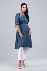 Long-Length Tencel Fabric Ethnic Kurta - One Piece