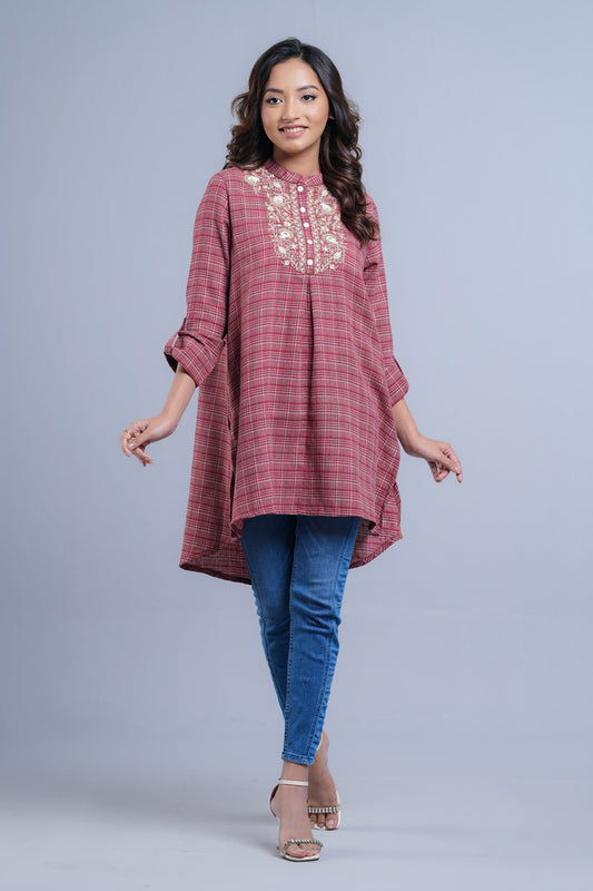 Short-Length Embroidered Ethnic Kurti