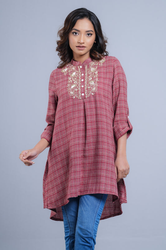 Short-Length Embroidered Ethnic Kurti