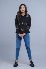 Floral Embroidered Tencel Jacket