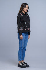 Floral Embroidered Tencel Jacket