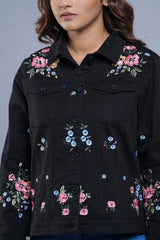 Floral Embroidered Tencel Jacket