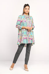 Paisley Print Button-Up Tunic - Mystika