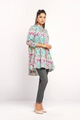 Paisley Print Button-Up Tunic - Mystika