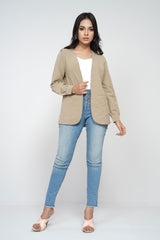 Straight Fit Blazer-Cut Bolero Top