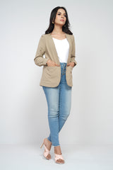 Straight Fit Blazer-Cut Bolero Top