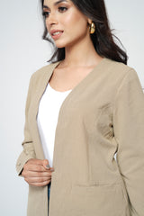 Straight Fit Blazer-Cut Bolero Top