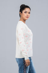 Short-Length Floral-Embroidered Cardigan