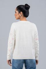 Short-Length Floral-Embroidered Cardigan