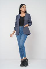 Straight Fit Blazer-Cut Bolero Top