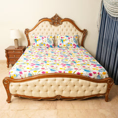 Bed Sheet - White Floral (Single Size)