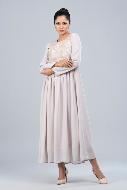 Full-Sleeve Georgette Long Dress