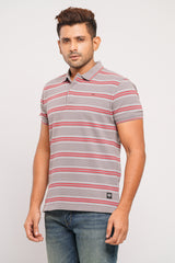 Relaxed Fit Honeycomb Fabric Polo Shirt