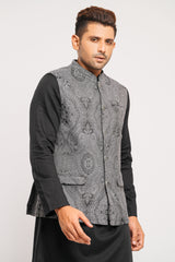 Semi-Formal Brocade Waistcoat with Decorative Buttons