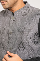 Semi-Formal Brocade Waistcoat with Decorative Buttons