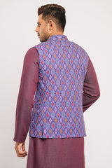 Regular Fit Geometric Printed Waistcoat