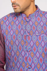 Regular Fit Geometric Printed Waistcoat