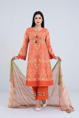 Ready-to-wear Three-Piece Lawn with Chiffon Dupatta