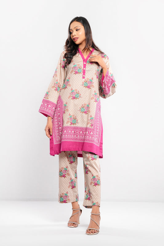 Ready-to-wear Digital Printed Two-Piece Ethnic Set