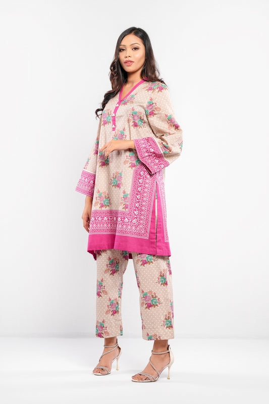 Ready-to-wear Digital Printed Two-Piece Ethnic Set