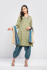 Printed Three-Piece Lawn Salwar Kameez Suit