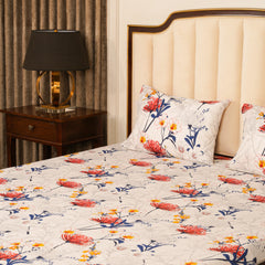 Bedsheets- White Floral (King Size)