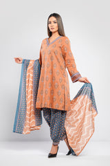 Printed Three-Piece Lawn Salwar Kameez Suit