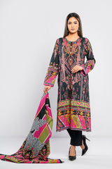 Digital Printed Three-Piece Lawn Salwar Kameez