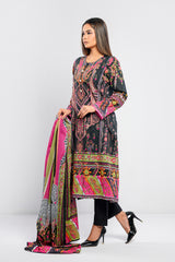 Digital Printed Three-Piece Lawn Salwar Kameez