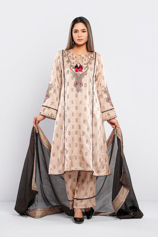 Ready-to-wear Embroidered Three-Piece Formal Ethnic Set