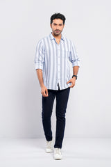 Regular Fit Striped Casual Cotton Shirt