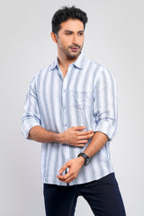 Regular Fit Striped Casual Cotton Shirt