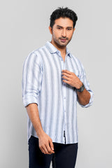 Regular Fit Striped Casual Cotton Shirt