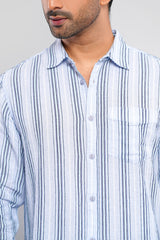 Regular Fit Striped Casual Cotton Shirt