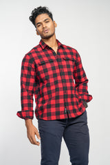 Regular Fit Cotton Checkered Casual Shirt