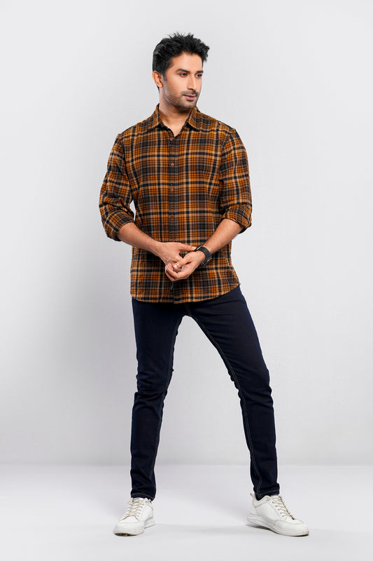 Regular Fit Checkered Casual Shirt