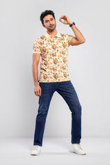 Regular Fit Floral Printed Polo Shirt