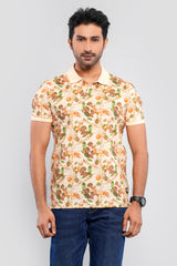 Regular Fit Floral Printed Polo Shirt