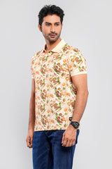 Regular Fit Floral Printed Polo Shirt