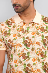 Regular Fit Floral Printed Polo Shirt