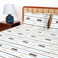 Kids Bedsheet- Zeebra Whal (King Size)