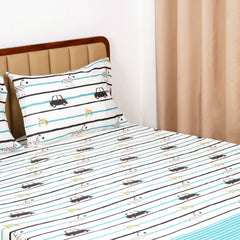 Kids Bedsheet- Zeebra Whal (King Size)