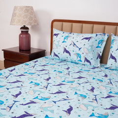 Kids Bedsheet-Icy Whales (King Size)