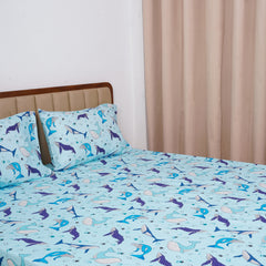 Kids Bedsheet-Icy Whales (King Size)