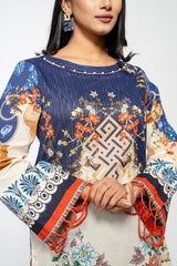 Long-Length Digital Printed Lawn Kurta - One Piece