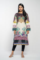 Long-Length Digital Printed Lawn Kurta - One Piece