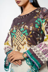 Long-Length Digital Printed Lawn Kurta - One Piece