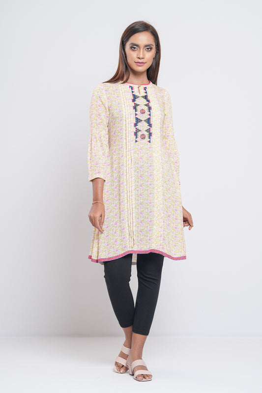 'Minnie Mouse' Printed and Embroidered Ethnic Kurti - Disney