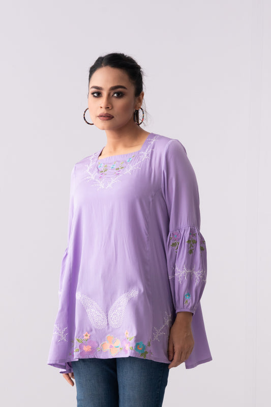 Relaxed Fit Satin Fashion Top