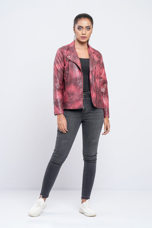 Biker-Style PU Leather Jacket